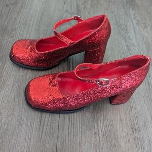 Mary Jane 3" heels glitter shoes